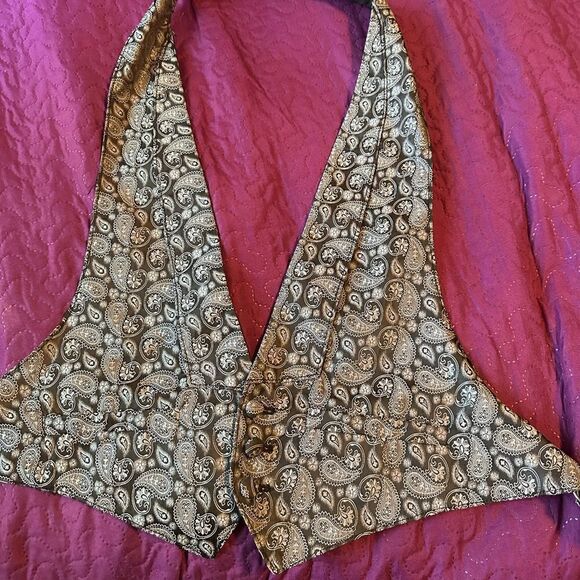 Tux vest paisley gray - med-- adjustable at waist & neck - Picture 1 of 4